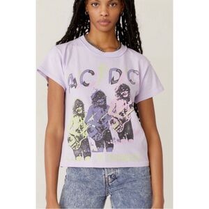 #1645 Daydreamer AC/DC Lavender Graphic Tee Small